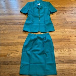Kasper two piece suit Teal sz 8